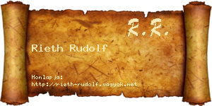 Rieth Rudolf névjegykártya